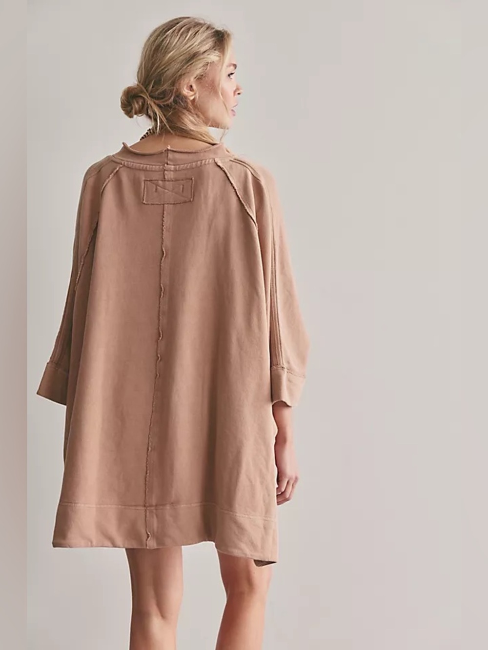 We the Free Mari Muscle pullover Mini Dress Dusty Plum Oversized Sweatshirt boho - Picture 6 of 13